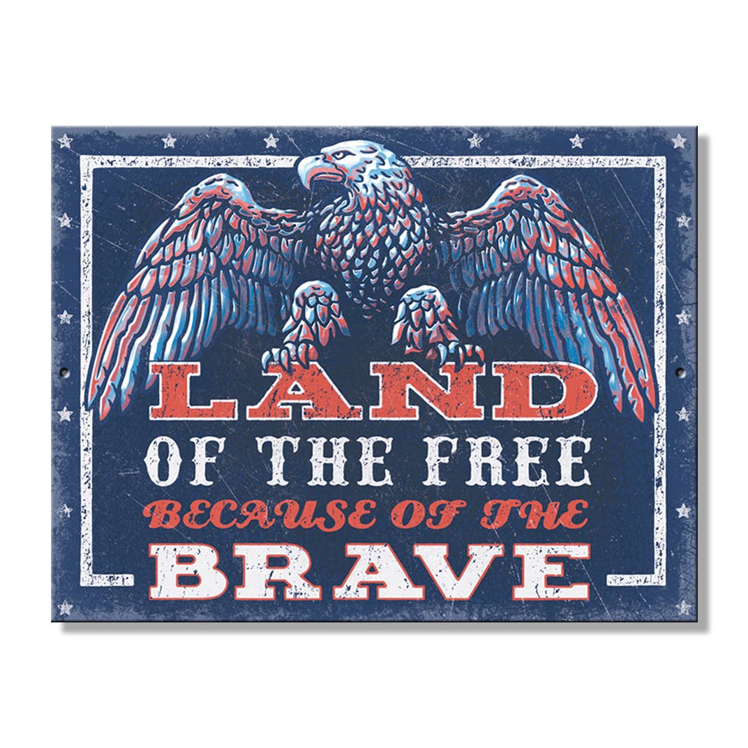 Desperate Enterprises Desperate Enterprises - SH - Land Of The Free 10.75in. x 8.25in. Tin Sign