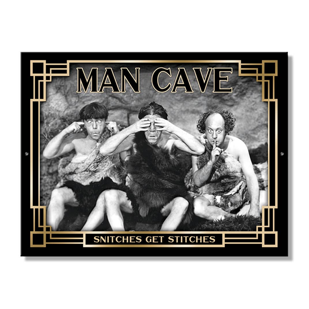 Desperate Enterprises Desperate Enterprises - SH - Stooges Man Cave 10.75in. x 8.25in. Tin Sign