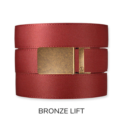 Tough Apparel - Brick Red Canvas+ Ratchet Belt & Buckle Set: American Flag - Gun Metal