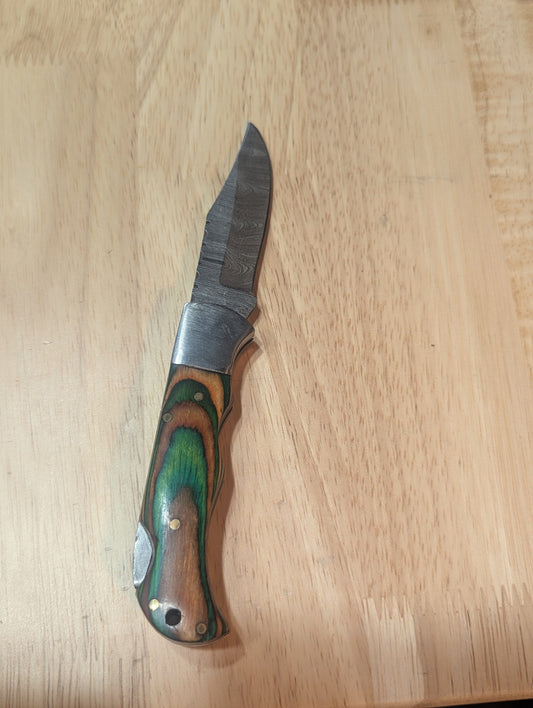 El Matador Knives #36 - Orange/Green Wood Folder