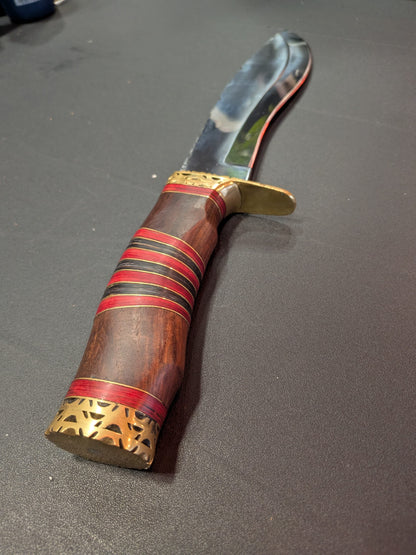 El Matador Knives Bowie Knife #63 - Leather Wrapped Kukri Bowie Knife