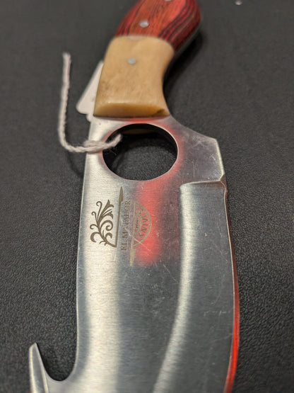 El Matador Knives Carbon Steel Knife #65 - Red/Ivory Fish Hook Knife