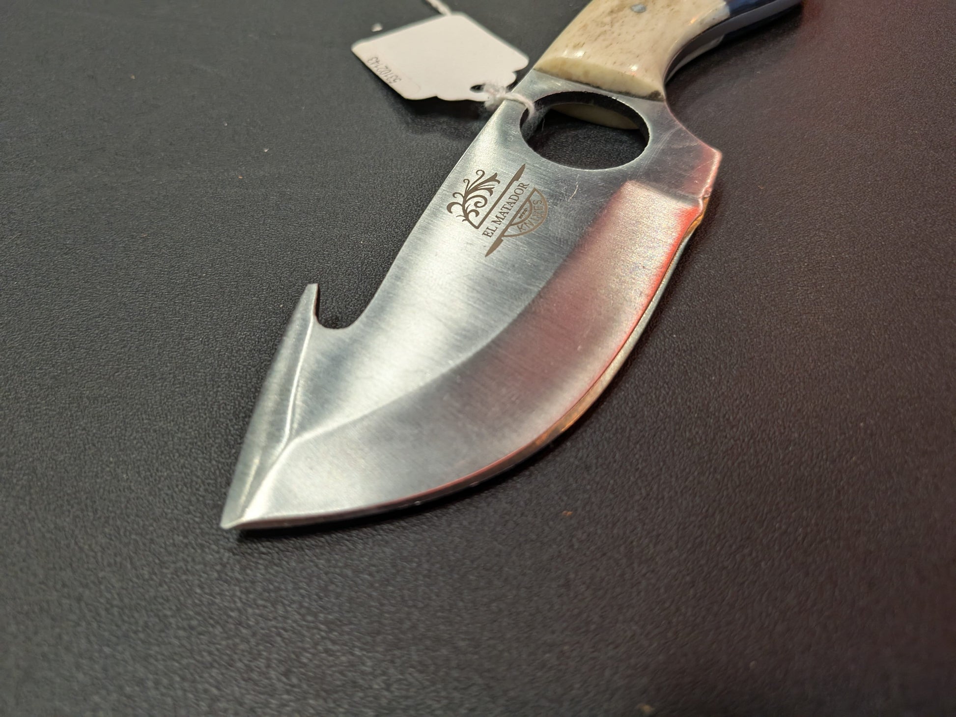El Matador Knives Carbon Steel Knife #66 - Blue/Ivory Fish Hook Knife