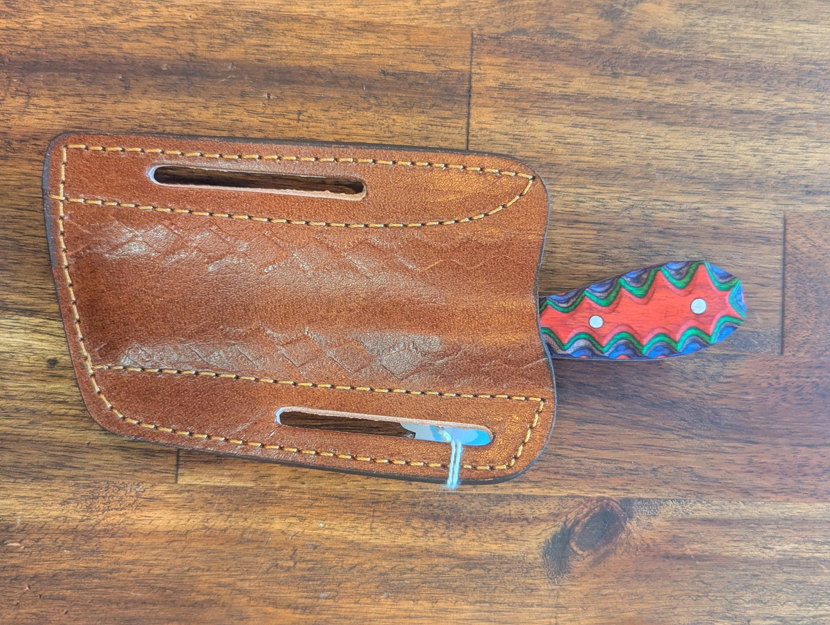 El Matador Knives Damascus Axe Mini Damascus Bull Cutter - Watermelon Color
