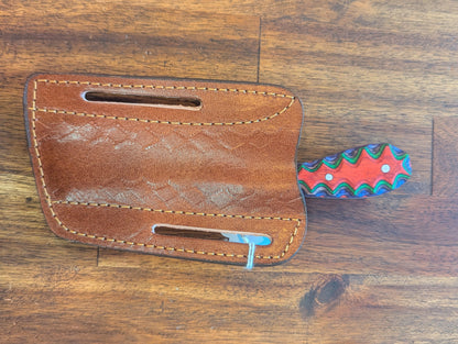 El Matador Knives Damascus Axe Mini Damascus Bull Cutter - Watermelon Color