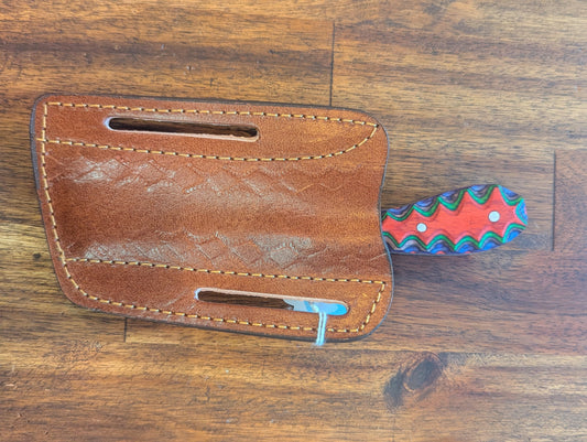 El Matador Knives Damascus Axe Mini Damascus Bull Cutter - Watermelon Color