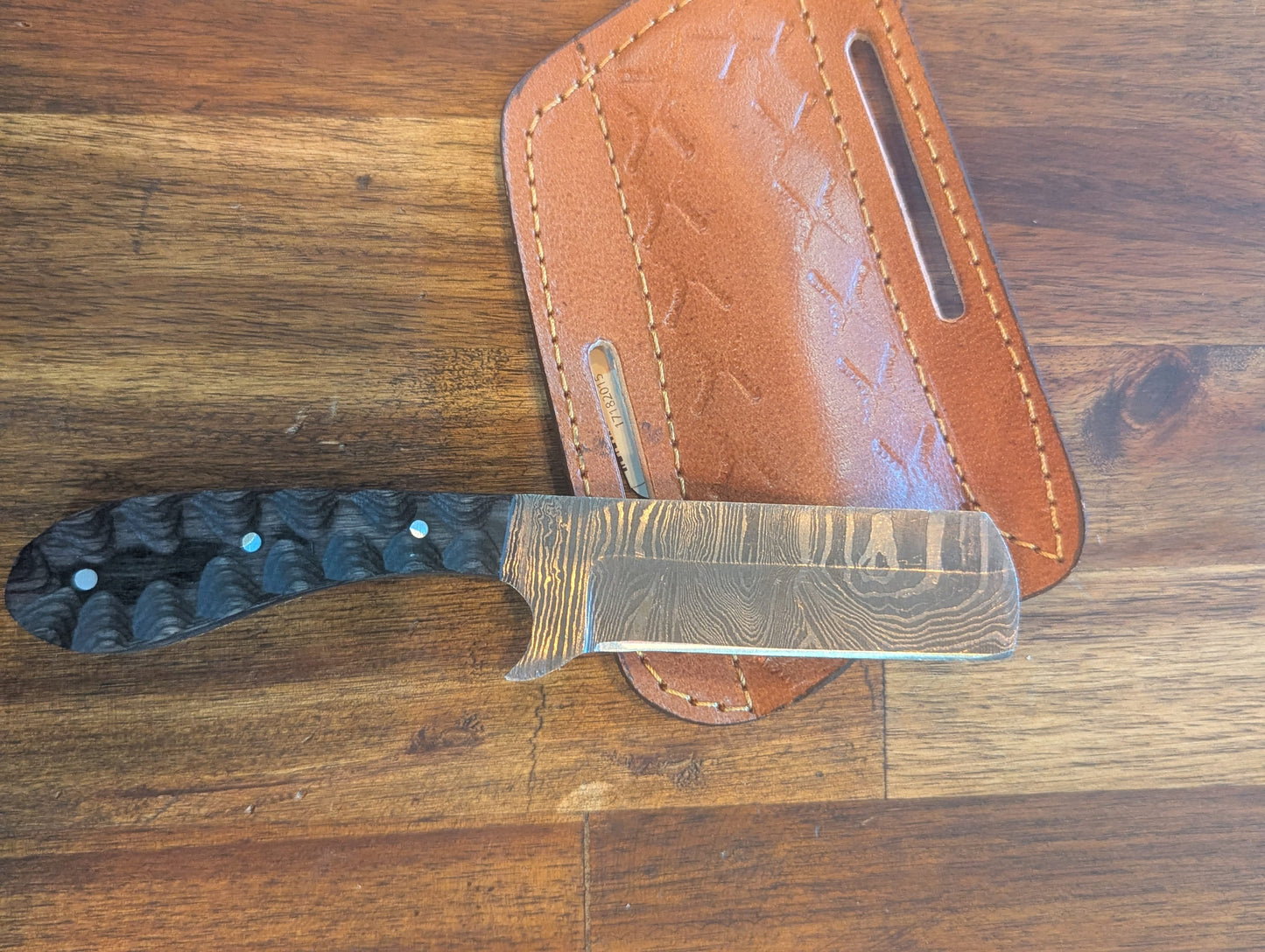 El Matador Knives Damascus Knife Mini Damascus Bull Cutter Knife - Black