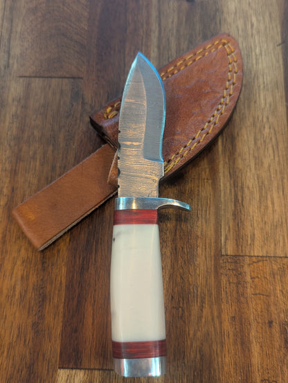 El Matador Knives Damascus Knife Natural Ivory Handle - Small Damascus Pocket Knife