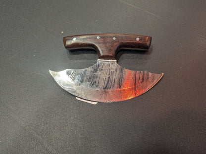 El Matador Knives Hunting Knife #75 - Solid Damascus Steel Blade Ulu Knife