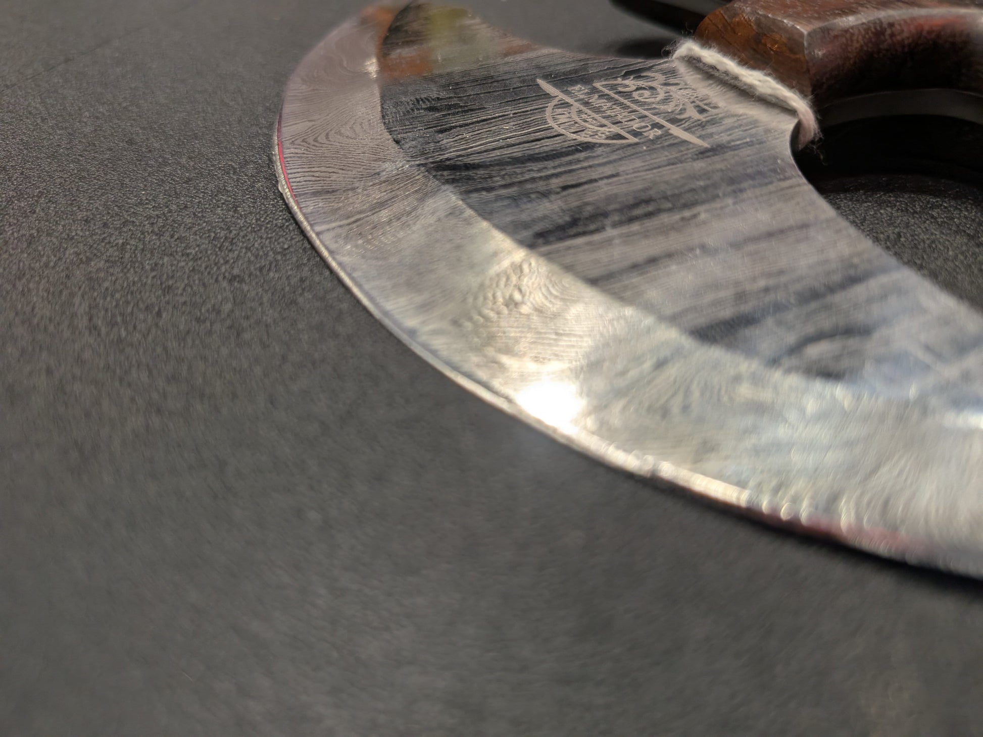 El Matador Knives Hunting Knife #75 - Solid Damascus Steel Blade Ulu Knife