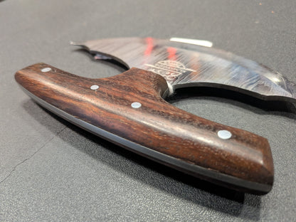 El Matador Knives Hunting Knife #75 - Solid Damascus Steel Blade Ulu Knife