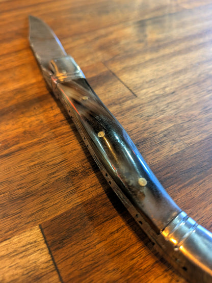 El Matador Knives Pocket Knife Black Polished Bone Handle - Slim Folder Pocket Knife