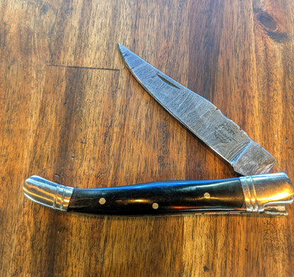 El Matador Knives Pocket Knife Black Polished Bone Handle - Slim Folder Pocket Knife