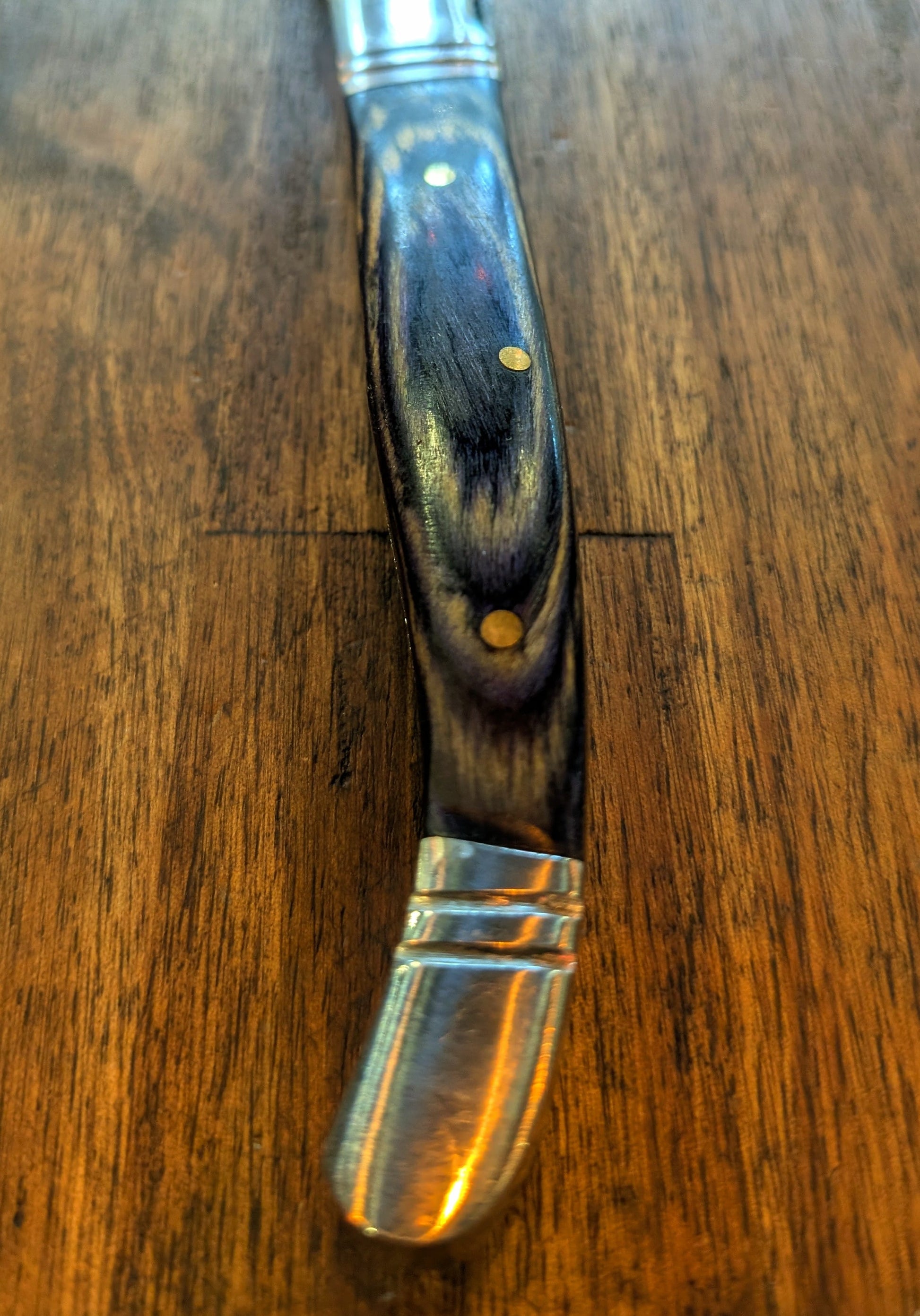 El Matador Knives Pocket Knife Blue long slim Damascus Pocket Knife