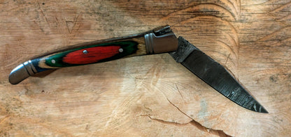 El Matador Knives Pocket Knife Green/ Red Flipper Pocket Knife with Lock