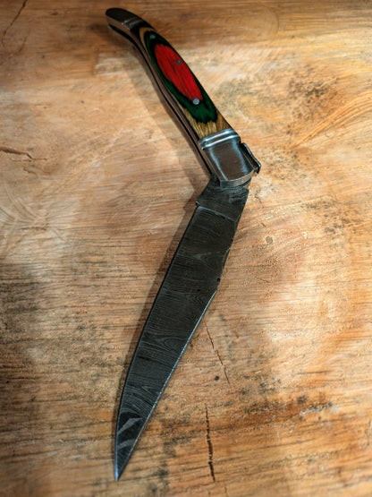 El Matador Knives Pocket Knife Green/ Red Flipper Pocket Knife with Lock