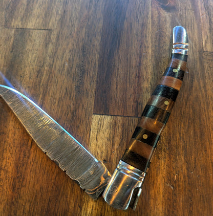 El Matador Knives Pocket Knife Lt./Dark Wood Striped Handle - El Matador