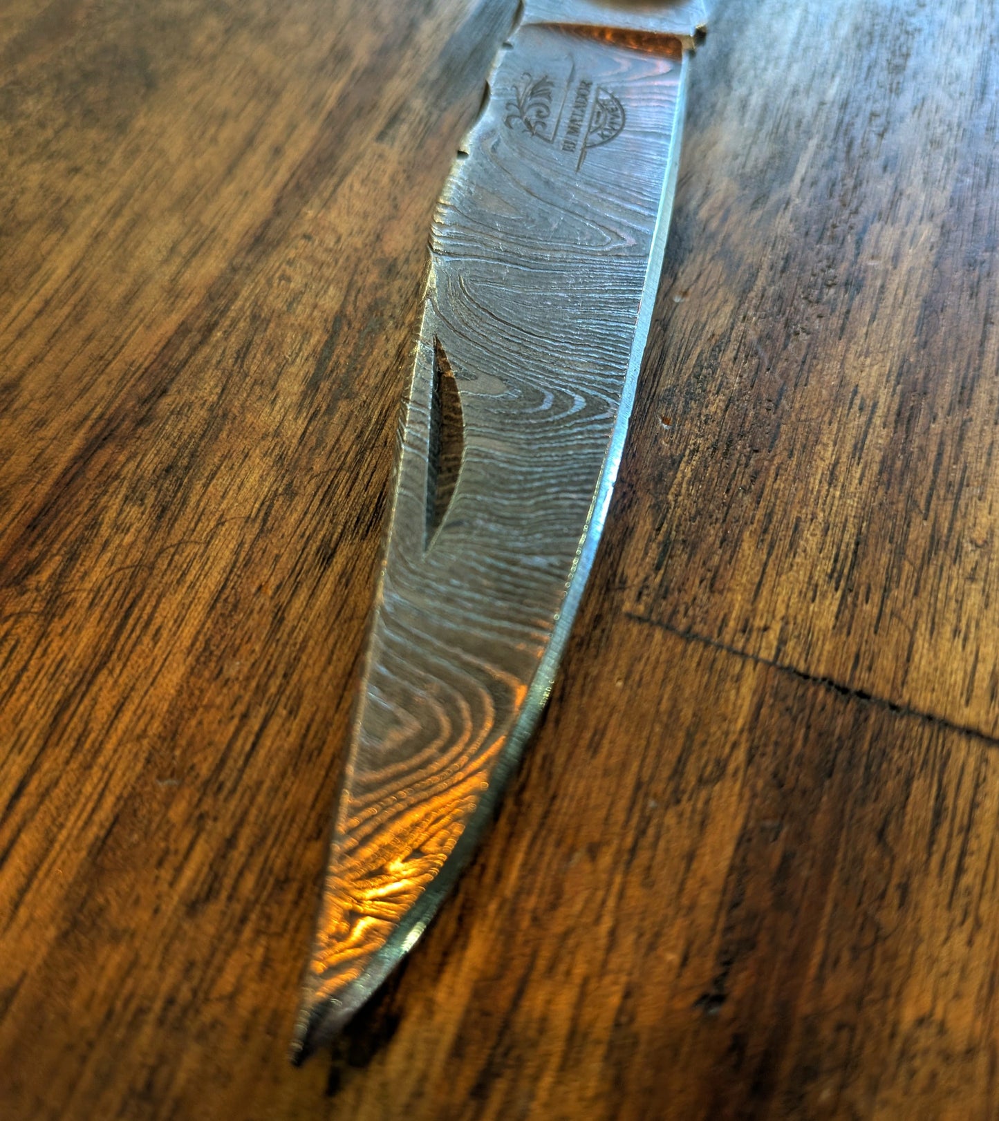 El Matador Knives Pocket Knife Natural Wood with Blue - Long Pocket Knife