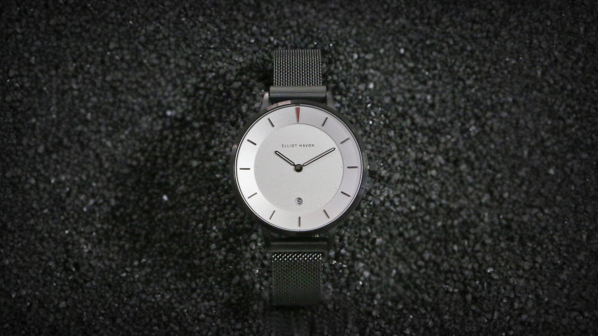 Elliot Havok Elliot Havok - Piano Black Minimalist Mesh - 38mm