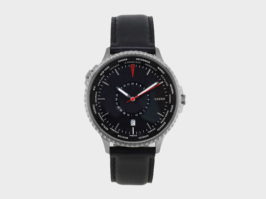 Elliot Havok Watches Elliot Havok - World Traveller | 24 Time Zones On a World Timer: Onyx Black
