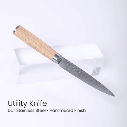 MakerFlo - Kitchen Knife Set with Magnetic Block Stand: Case of 5