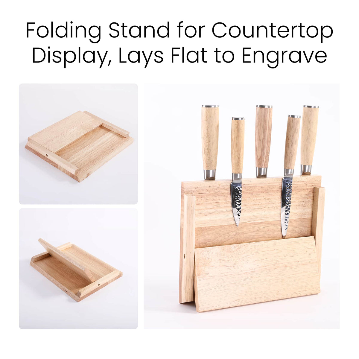 MakerFlo - Kitchen Knife Set with Magnetic Block Stand: Case of 5