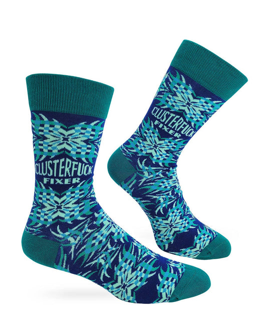 Clusterfuck Fixer Men's Novelty Crew Socks