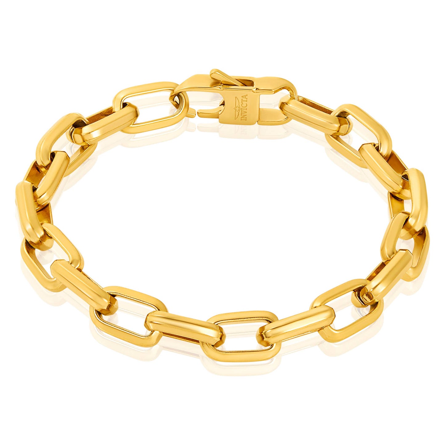 West Coast Jewelry - Invicta Jewelry Large Oval Link Chain Bracelet (10mm) - 9": Silver