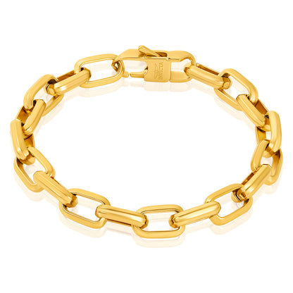 West Coast Jewelry - Invicta Jewelry Large Oval Link Chain Bracelet (10mm) - 9": Silver