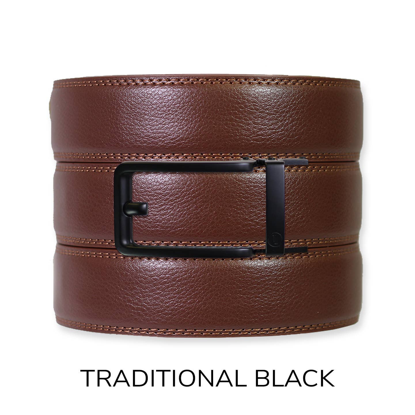 Tough Apparel - Chestnut Leather Ratchet Belt & Buckle Set: Traditional Bronze
