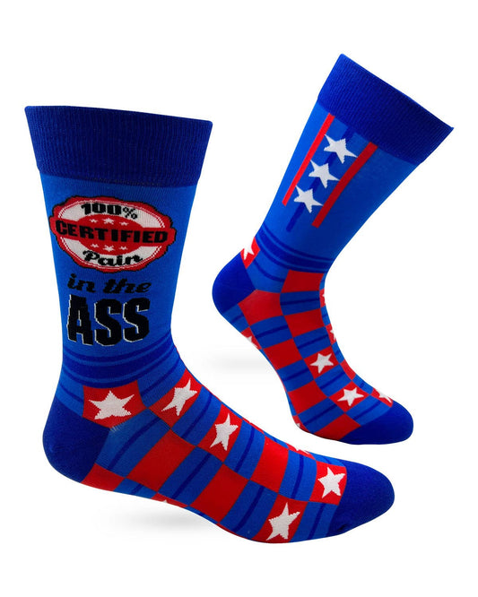 Fabdaz Fabdaz - 100% Certified Pain in The Ass Men's Novelty Crew Socks