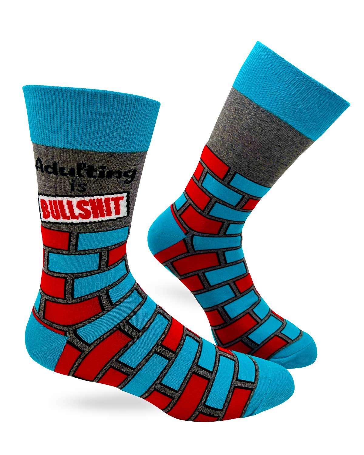 Fabdaz Fabdaz - Adulting is Bullshit Men's Novelty Crew Socks