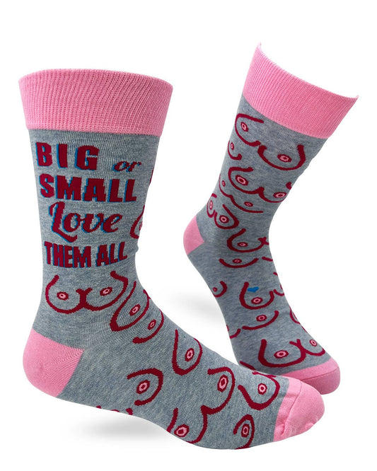 Fabdaz Fabdaz - Big Or Small Love Them All Men's Novelty Crew Socks