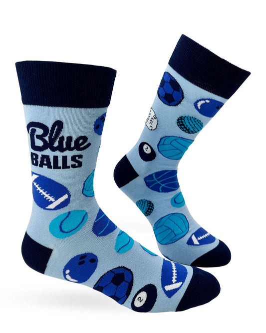 Fabdaz Fabdaz - Blue Balls Men's Novelty Crew Socks