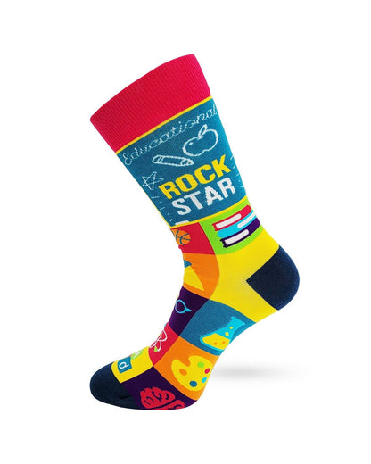 Fabdaz Fabdaz - Educational Rock Star Men's Novelty Crew Socks