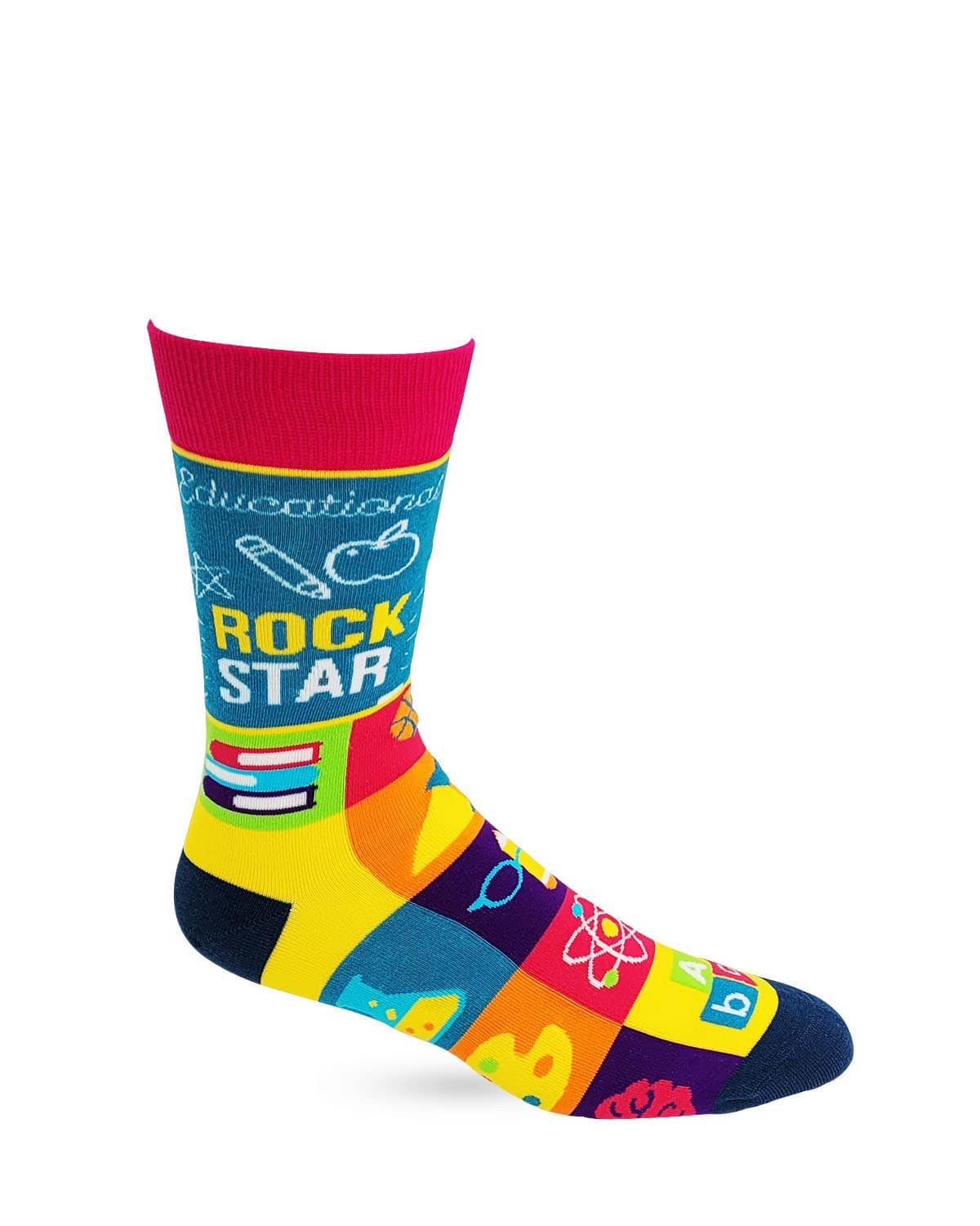 Fabdaz Fabdaz - Educational Rock Star Men's Novelty Crew Socks