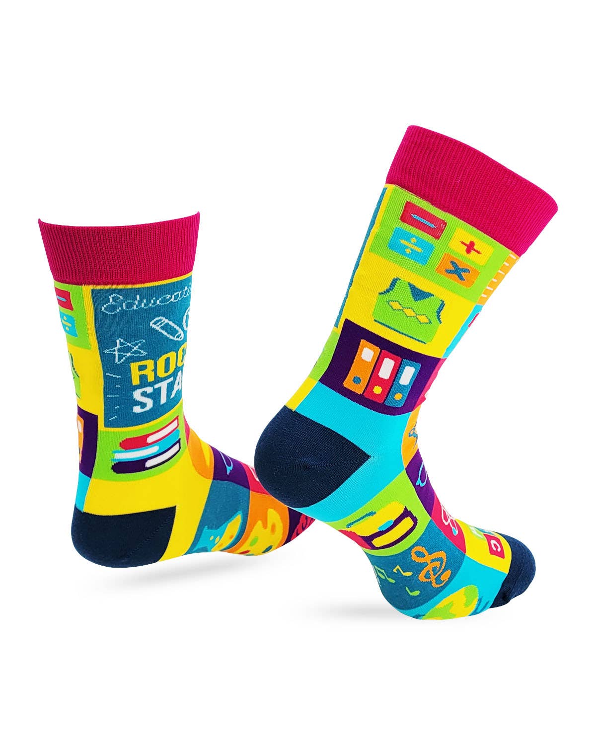 Fabdaz Fabdaz - Educational Rock Star Men's Novelty Crew Socks