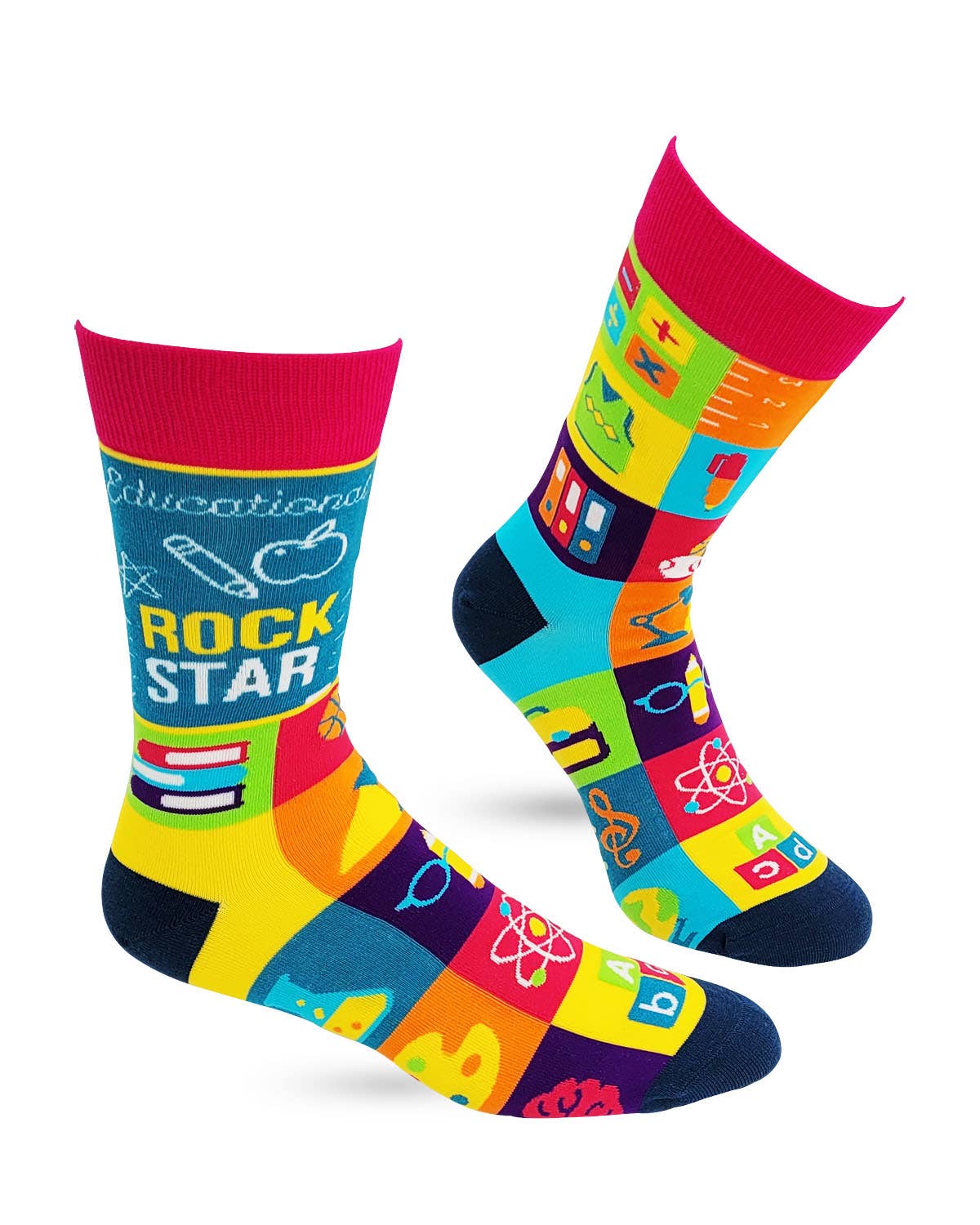 Fabdaz Fabdaz - Educational Rock Star Men's Novelty Crew Socks
