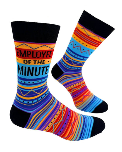 Fabdaz Fabdaz - Employee of the Minute Men's Novelty Crew Socks