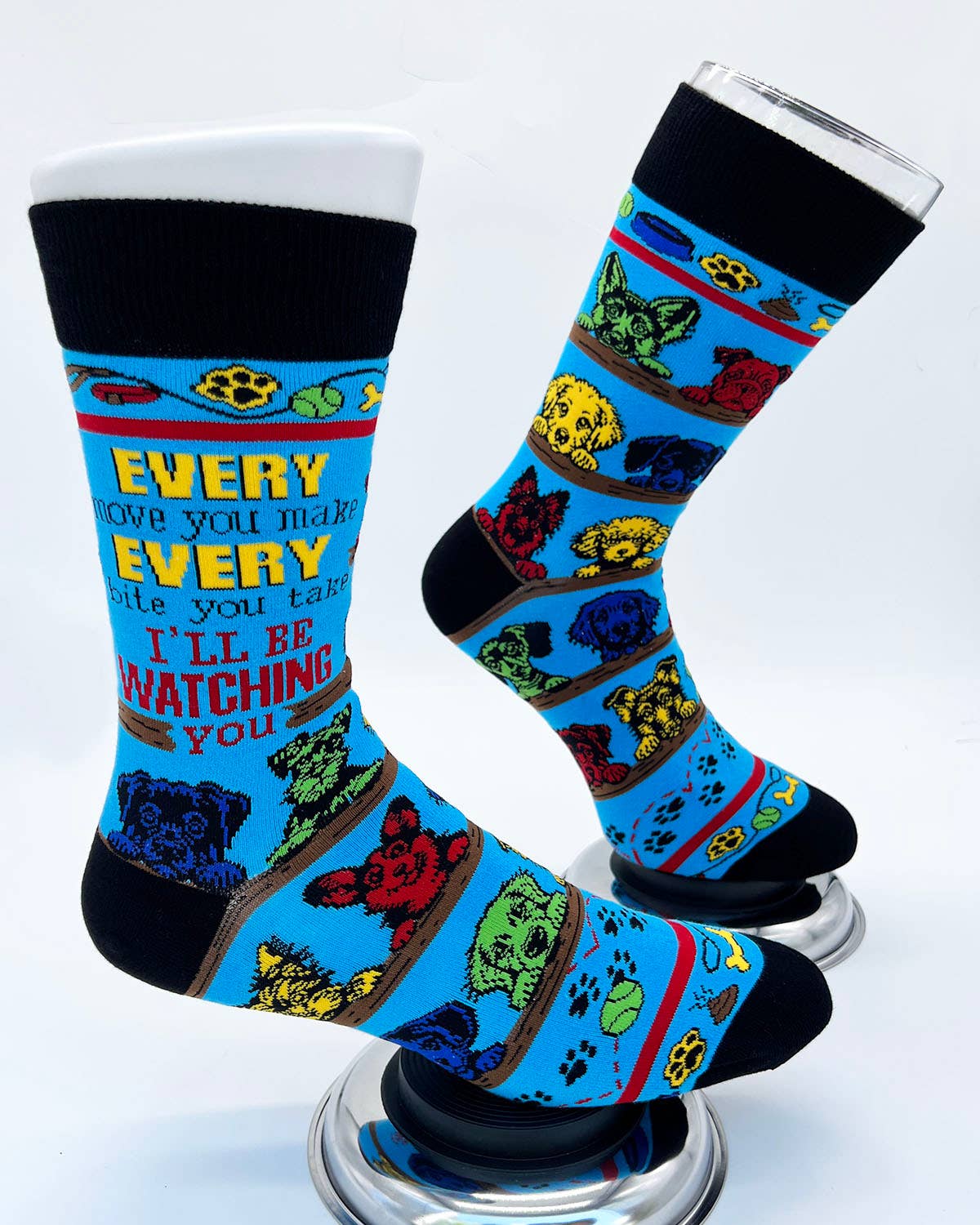 Fabdaz Fabdaz - Every Move You Make, Every Bite You Take I'll Be Watching You Men's Novelty Crew Socks