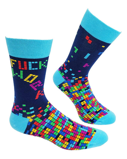 Fabdaz Fabdaz - F*ck Work Men's Novelty Crew Socks with Video Game Theme