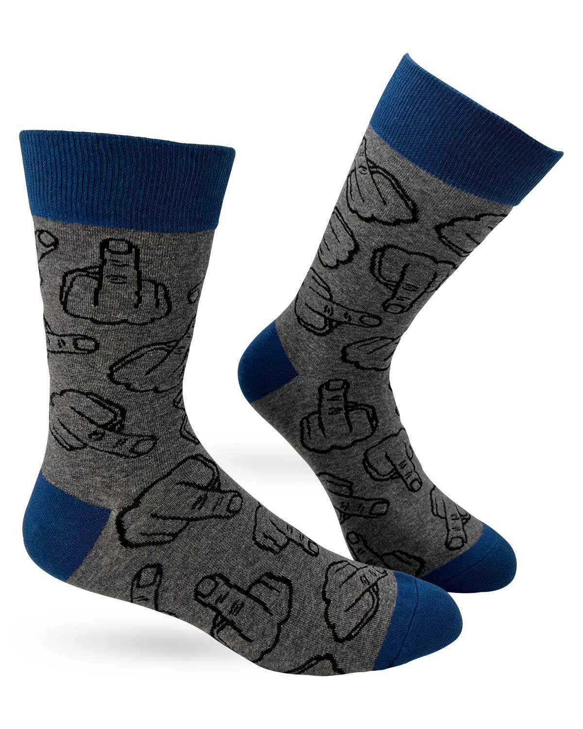 Fabdaz Fabdaz - Flip Off Finger Men's Novelty Crew Socks