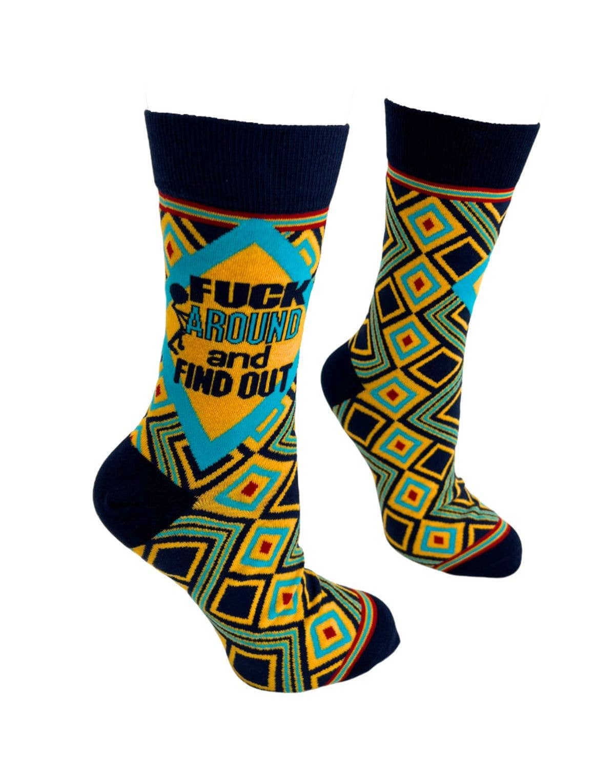 Fabdaz Fabdaz - Fuck Around and Find Out Men's Novelty Crew Socks