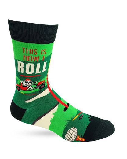 Fabdaz Fabdaz - Golf Theme "This Is How I Roll" Men's Novelty Crew Socks
