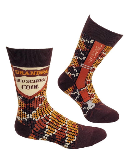 Fabdaz Fabdaz - Grandpa Old School Cool Men's Novelty Crew Socks
