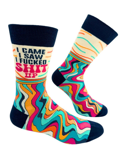 Fabdaz Fabdaz - I Came I Saw I Fucked Shit Up Men's Novelty Crew Socks