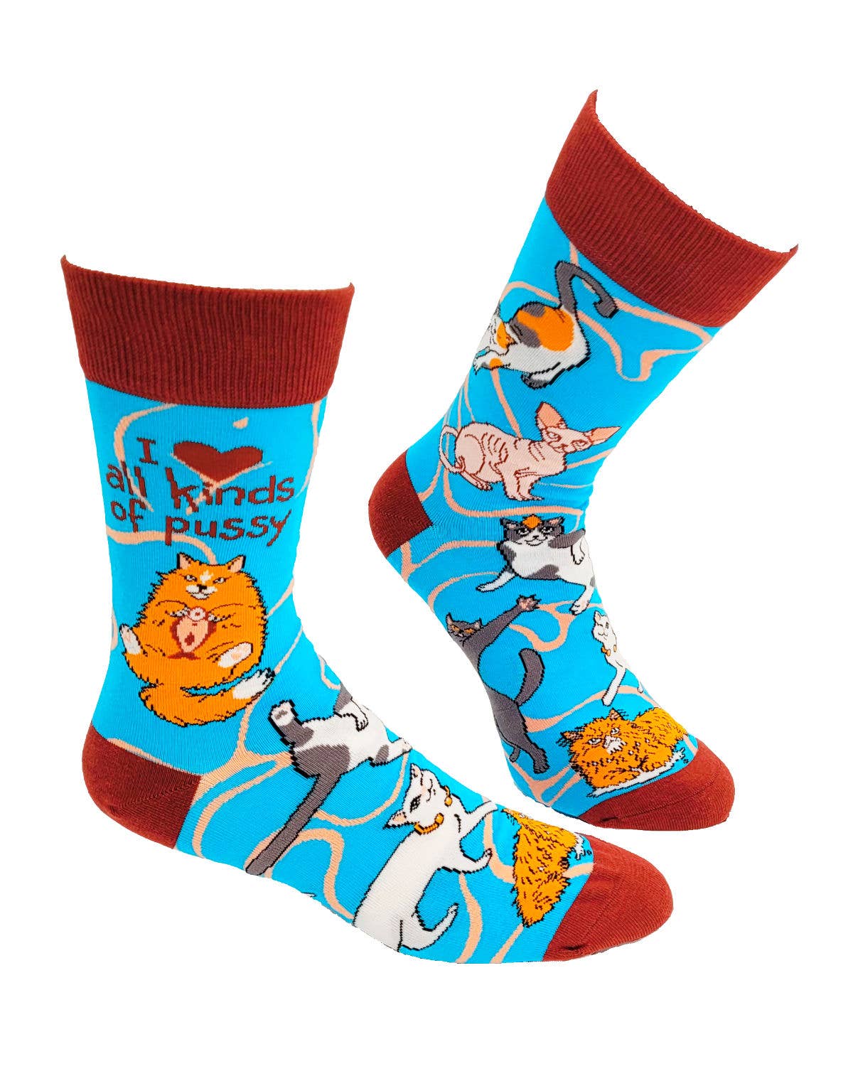 Fabdaz Fabdaz - I Love All Kinds of Pussy Men's Novelty Crew Socks