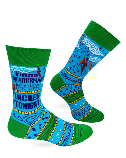 Fabdaz Fabdaz - I'm No Weatherman But You Can Expect A Few Inches Tonight Men's Novelty Crew Socks