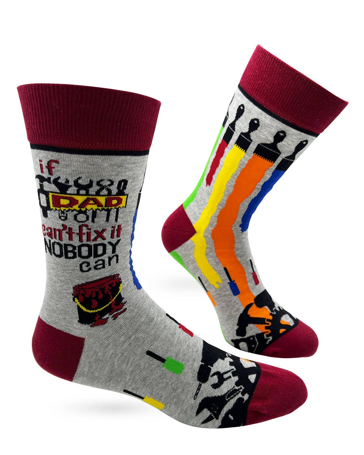 Fabdaz Fabdaz - If Dad Can't Fix it Nobody Can Men's Novelty Crew Socks