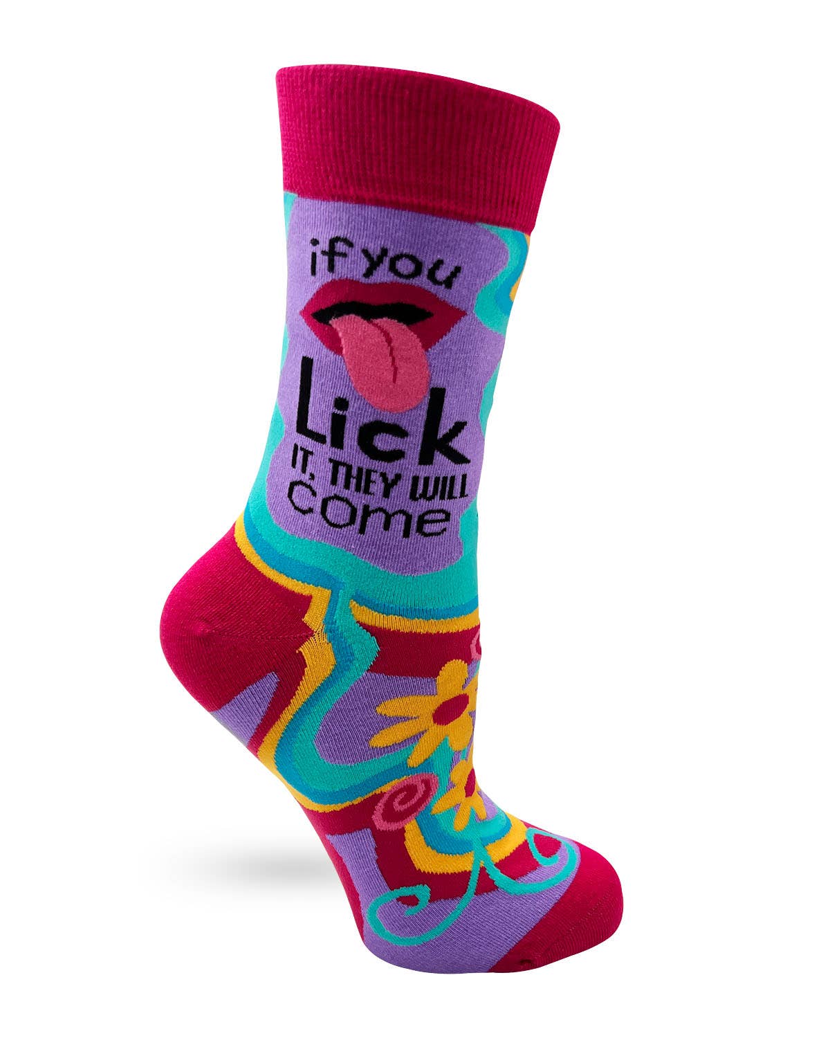 Fabdaz Fabdaz - If You Lick it They Will Come Funny Women's Crew Socks